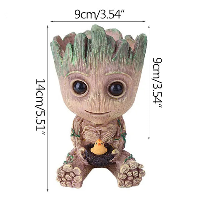 disney Marvel Avengers Groot Mini figure Pen Holder Flower Pot Anime Toys Action Figure Sitting Groot Christmas Kids Toys Gifts B big 1PC