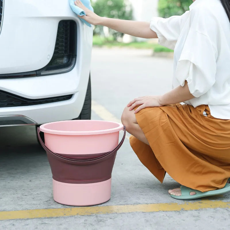 5L/10L Portable Folding Bucket Multifunctional Thickened Silicone Bucket for Car Washing and Fishing Camping Folding Bucket