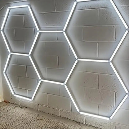 Garage Light Hexagon Lights Lamp 110V-240V Led Tube Honeycomb Ceiling Lighting For Auto Car Body Repair Led Workshop