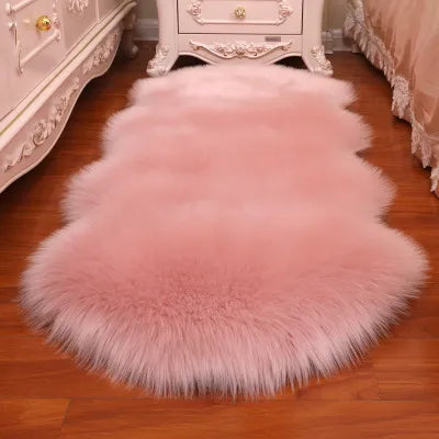 New Carpet Plush Soft Sheepskin Bedroom Carpet Imitation Wool Pad Long Hair Bedside Mat Sofa Cushion Rugs Living Room Fur Carpet PD1010 CHINA