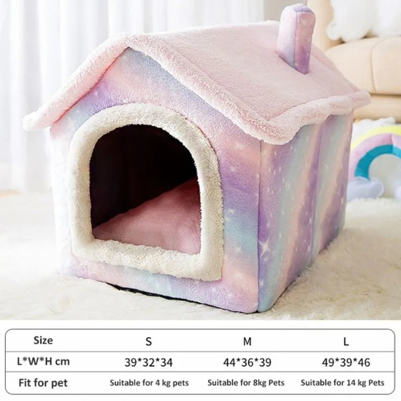 Soft Cat Bed Deep Sleep House Dog Cat Winter House Removable Cushion Enclosed Pet Tent For Kittens Puppy Cama Gato Supplies