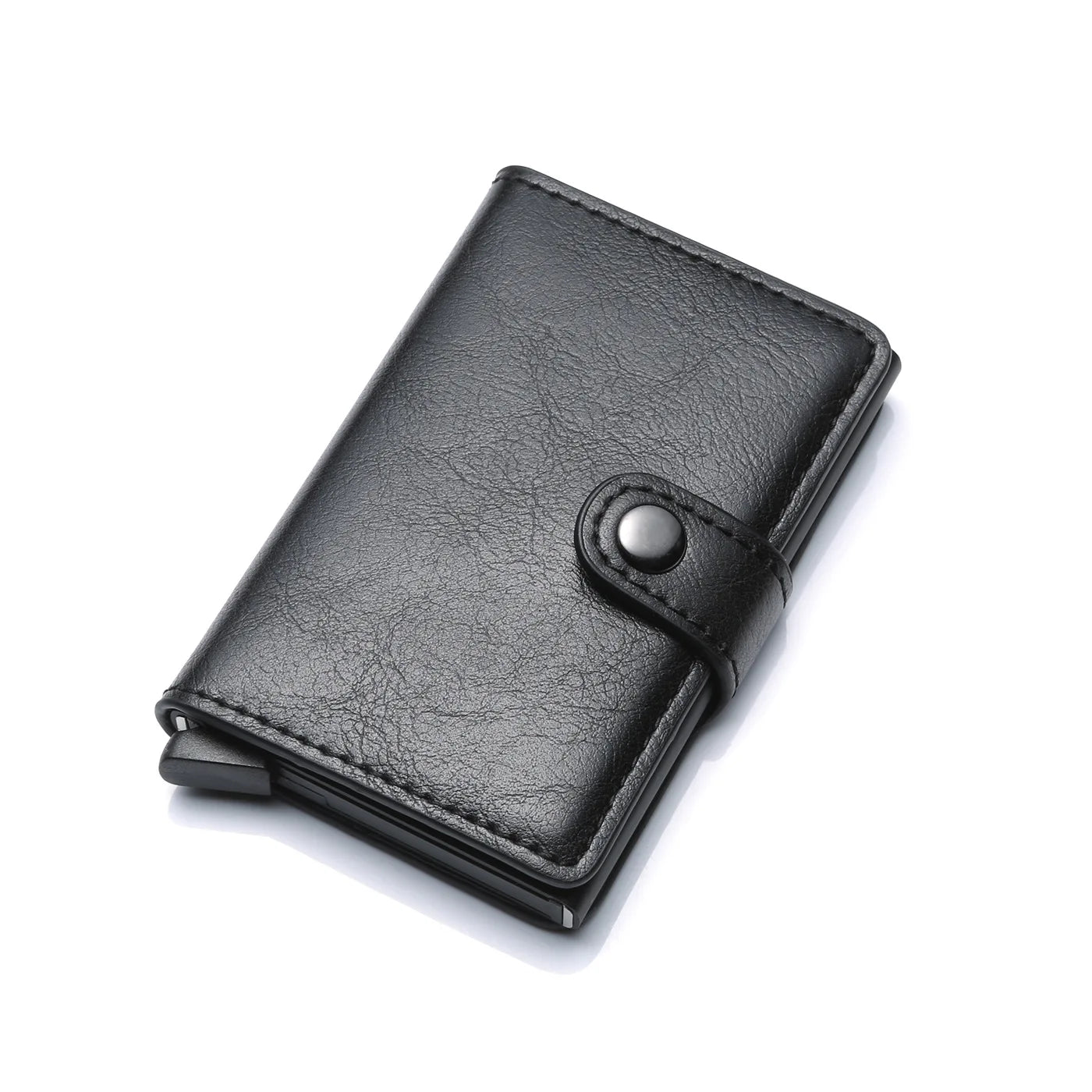 ID Credit Bank Card Holder Wallet Luxury Brand Men Anti Rfid Blocking Protected Magic Leather Slim Mini Small Money Wallets Case Upgraded Black