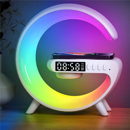 Mini Multifunction Wireless Charger Pad Stand Speaker TF RGB Night Light Fast Charging Station for iPhone Samsung Xiaomi Huawei