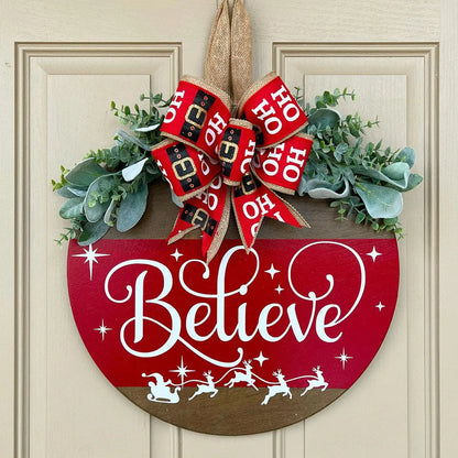 Christmas Decorations Wooden Welcome Sign Pendant Christmas Door Hanging Decoration Home Window Window Sign Plaque Decor