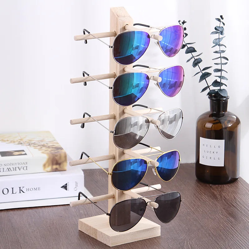 Multi Layers Wood Sunglass Display Rack Shelf Eyeglasses Show Stand Jewelry Holder for Multi Pairs Glasses Showcase WF 5 LAYER