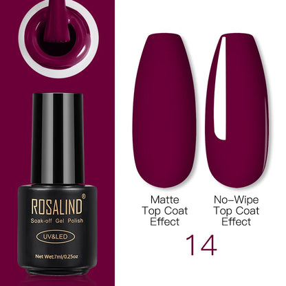 ROSALIND Gel Nail Polish Lamp All For Nails Art Manicure With Matt Base Top Coat Semi Permanant Gellak Nail Gel Polish Varnishes 14