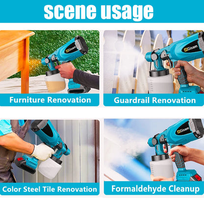 800ML Cordless Electric Spray Gun Household Disinfection Sterilization High Power Electric Paint Sprayer For Makita 18V Battery