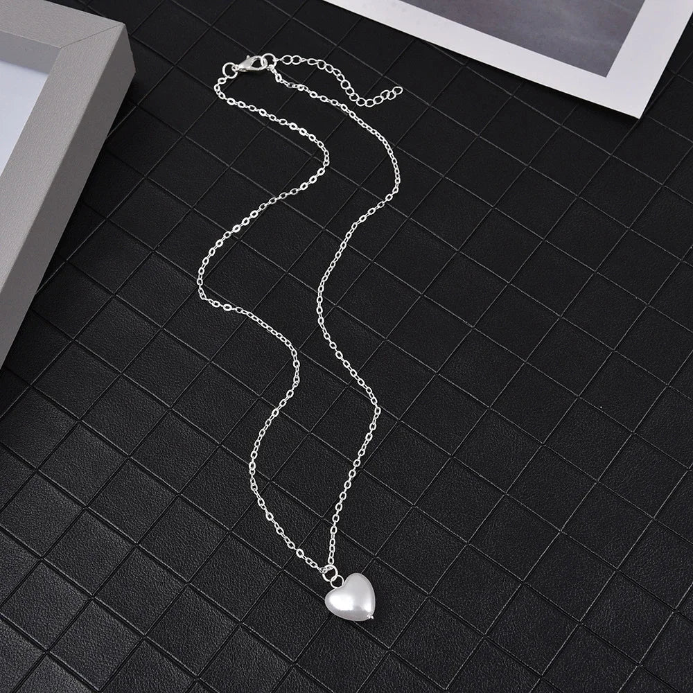 New Beads Women's Neck Chain Kpop Pearl Choker Necklace Gold Color Goth Chocker Jewelry On The Neck Pendant 2021 Collar For Girl 4