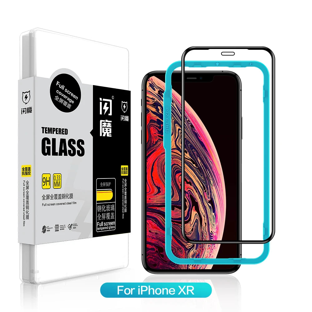 Screen Protector For iPhone 11 13 Pro Max 9H Tempered Glass Film for 12/12 mini/12 Pro Max XR Xs Max Clear Full Cover For iPhone XR