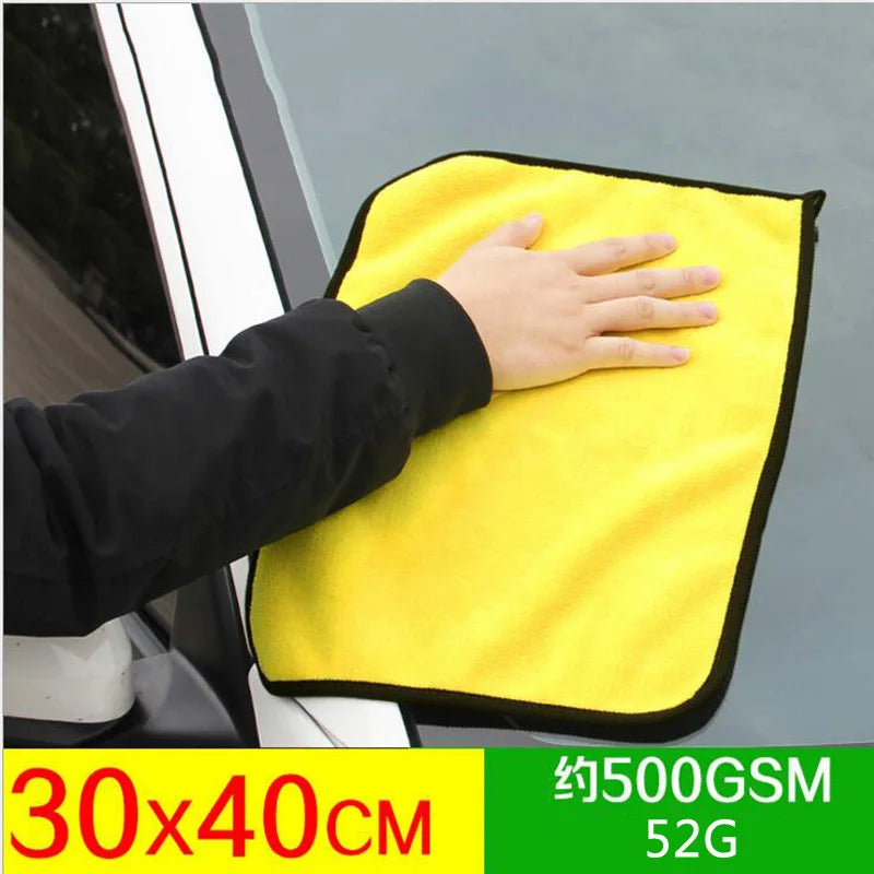 Microfiber Cleaning Towel Thicken Soft Drying Cloth Car Body Washing Towels Double Layer Clean Rags 30/40/60cm Brown