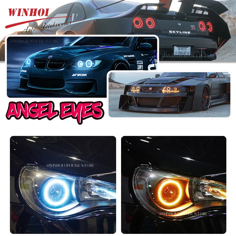 1PC COB LED Angel Eyes Bulb Halo Ring Headlight Lamp Car Daytime Running Light DRL Fog Light DC 12V 24V Styling Decorative Light