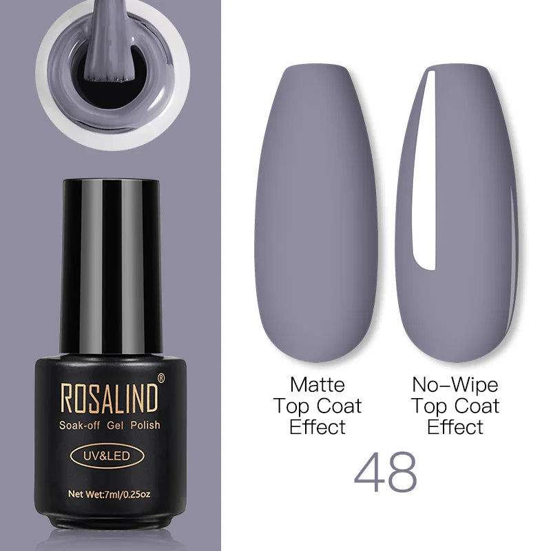 ROSALIND Gel Nail Polish Lamp All For Nails Art Manicure With Matt Base Top Coat Semi Permanant Gellak Nail Gel Polish Varnishes 48