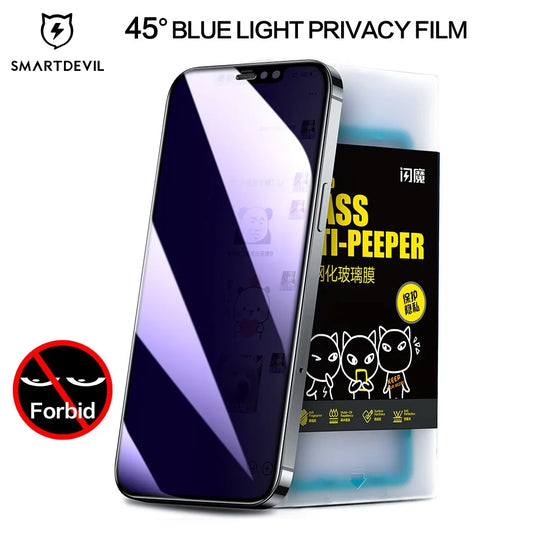 Anti Blue Ray Spy Glass for iPhone 14 13 12 11 Pro Max Privacy Screen Protector Full Cover for iPhone X XR XS Max CHINA | Anti Blue Ray Spy