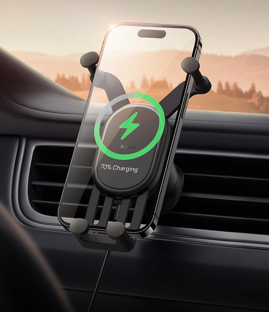 Baseus Car Phone Holder Wireless Charger Car Charger for Air Vent Mount Fast Charging For iPhone 12 13 14 Support Xiaomi Huawei