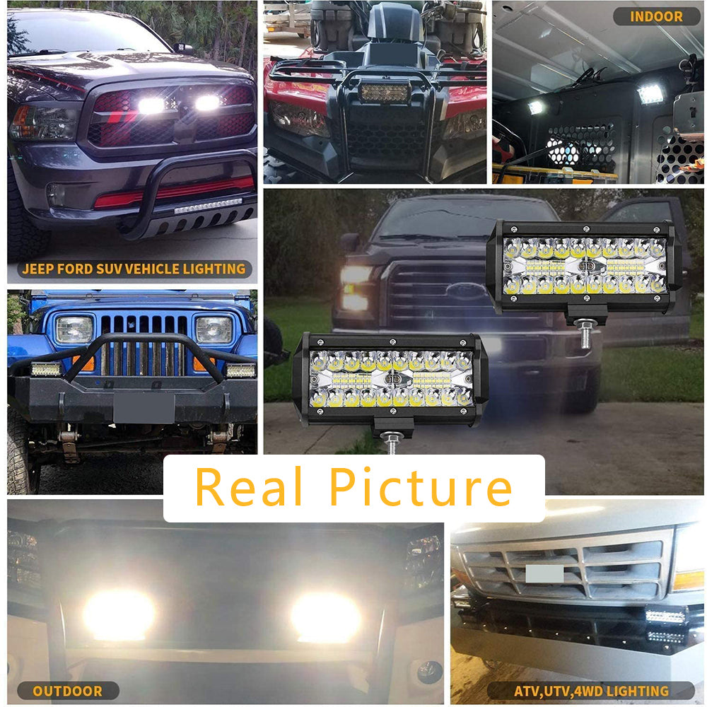 2PCS Car LED Light Bar Offroad 4x4 Spotlights Fog Lamp 12V Diode Headlight Truck Farm Tractor Boat SUV ATV Light Bar/work Light