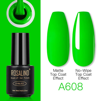 ROSALIND Gel Nail Polish Lamp All For Nails Art Manicure With Matt Base Top Coat Semi Permanant Gellak Nail Gel Polish Varnishes A608