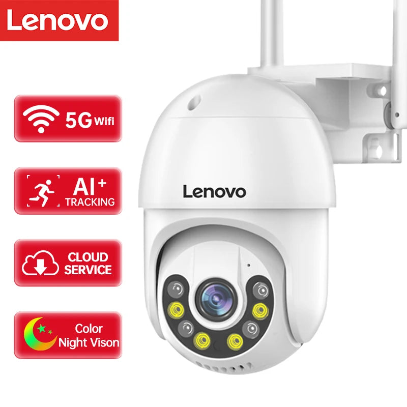 Lenovo 3MP PTZ WIFI IP Camera Audio CCTV Surveillance Outdoor 4X Digital Zoom Night Full Color Wireless Waterproof Security 3MP