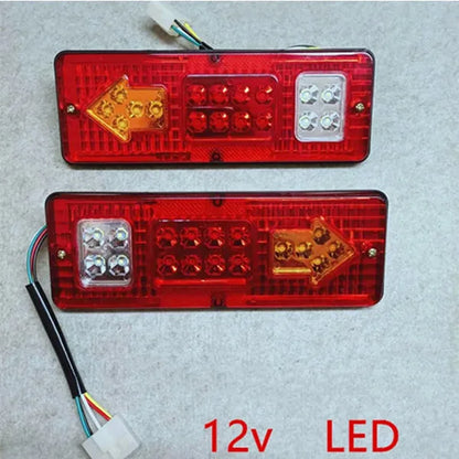 2X 12-72V 17 LED Taillight Trailer Truck Stop Rear Tail Light Auto Car Signal Lamp Lorries Boat Caution Reversing Fog Light Bulb 2pcs 12V