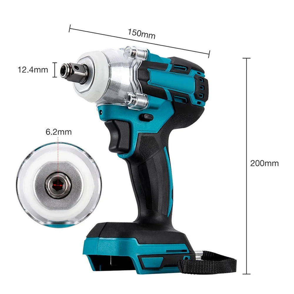 Brushless Electric Impact Wrench 520N.M 1/2" Cordless Battery Screwdriver Rechargeable Wrench Power Tool for Makita 18V Battery