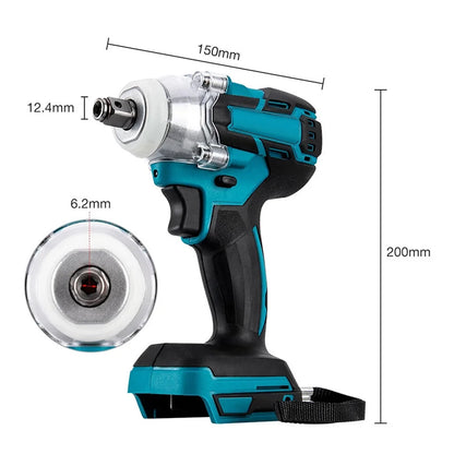 Brushless Electric Impact Wrench 520N.M 1/2" Cordless Battery Screwdriver Rechargeable Wrench Power Tool for Makita 18V Battery