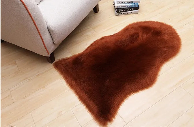 New Carpet Plush Soft Sheepskin Bedroom Carpet Imitation Wool Pad Long Hair Bedside Mat Sofa Cushion Rugs Living Room Fur Carpet