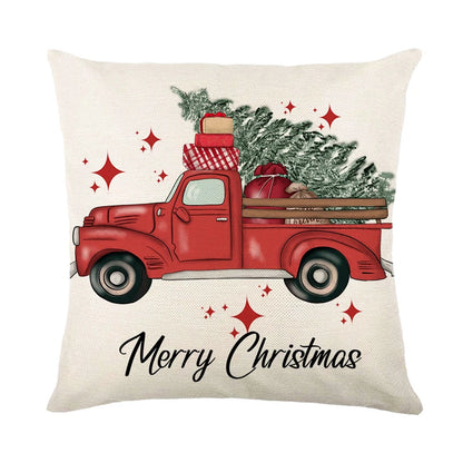 Linen Christmas Pillow Cover Snowman Elk Pillow Case 2023 Christmas Decoration for Home New Year Sofa Car Cushion Cover 45x45cm 11