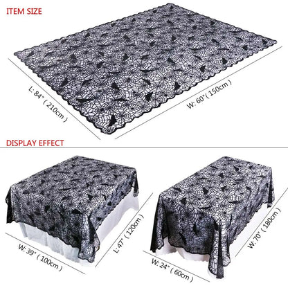 Ourwarm Halloween Party Black Lace Spiderweb Fireplace Mantle Scarf Table Cloth Horror Props Halloween Party Favor Decoration A3 China