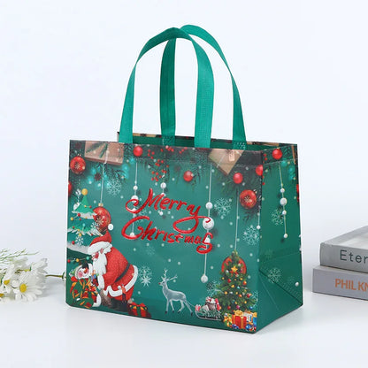 Merry Christmas Gift Bags Non-woven Santa Claus Snowman Handbag Xmas Holiday Party Supplies 2024 New Year Candy Gift Packaging 15