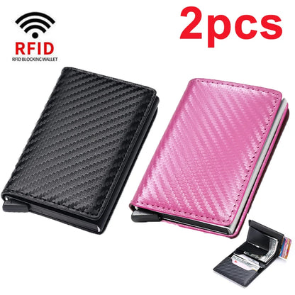 Credit Card Holder Men Wallet RFID Blocking Protected Aluminium Box PU leather Wallets with Money Clip Designer pasjeshouder