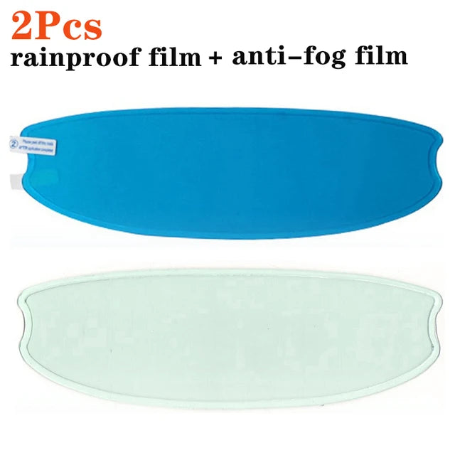 Universal Motorcycle Helmet Anti-fog Film and Rainproof Film Durable Nano Coating Sticker Film Helmet Accessories 2pcs mixed B