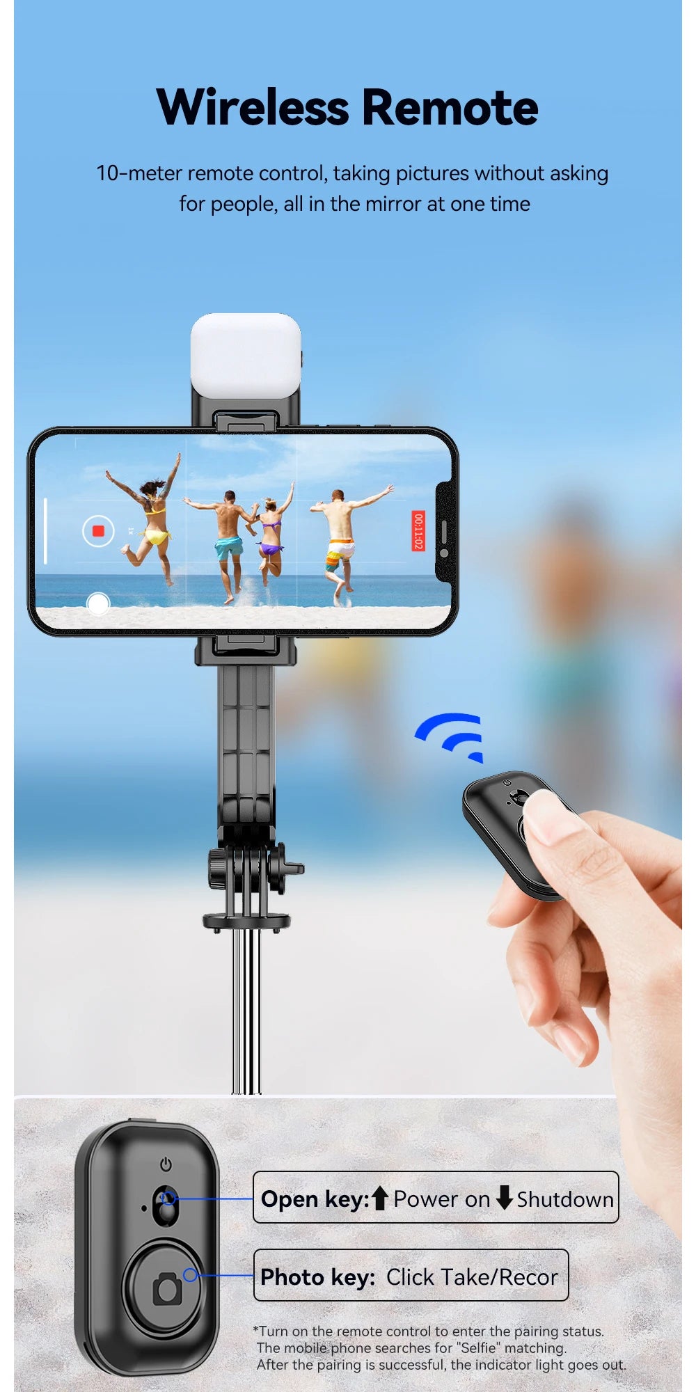 Essager Selfie StickDegree Photo Holder Lengthened Tripod Live Broadcast Support All Mobile Phones Bluetooth Remote Control TikT