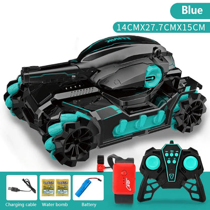 Child Water Bomb Tank Rc Car Kid Toy Gesture Induction 4Wd Radio Control Stunt Car Vehicle Drift Rc Toys with Light and Music