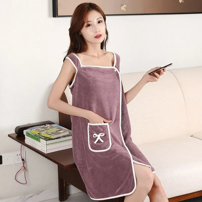 Womens Bath Towels Girls Wearable 140*85Cm Fast Drying Bathing Beach Spa Bathrobes Wash Clothing, Shower Bath And Gym Towel