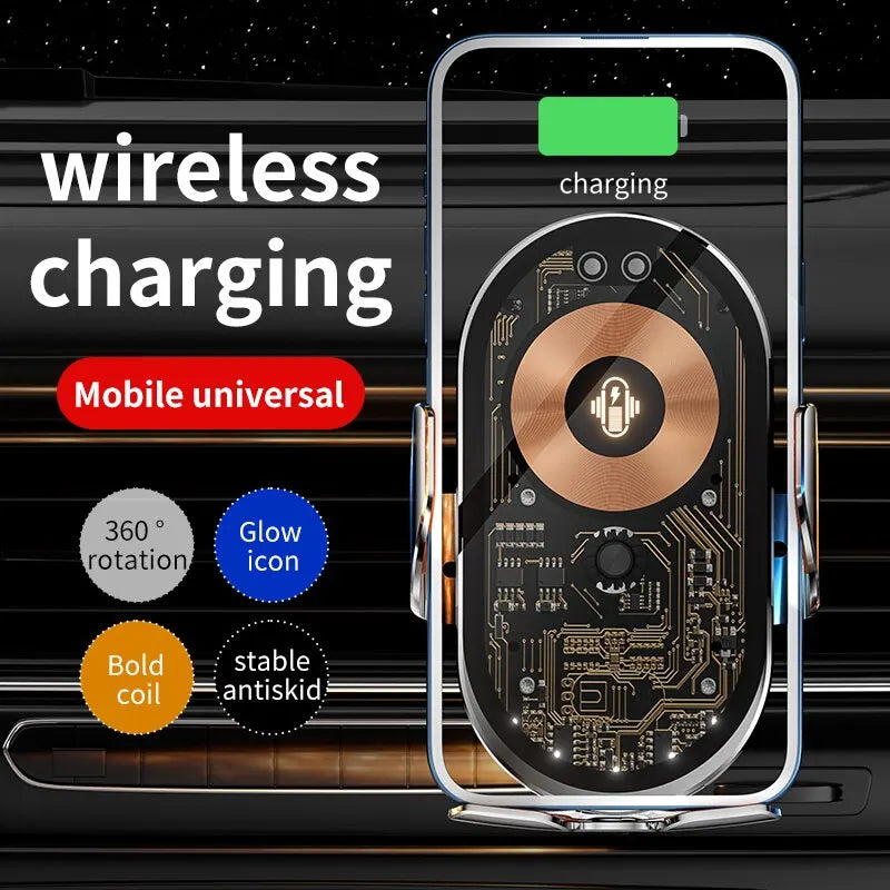 Car Wireless Charger Auto Air Vent Car Mount Phone Holder For iPhone Samsung Xiaomi Infrared Induction 15W Fast Charging Station