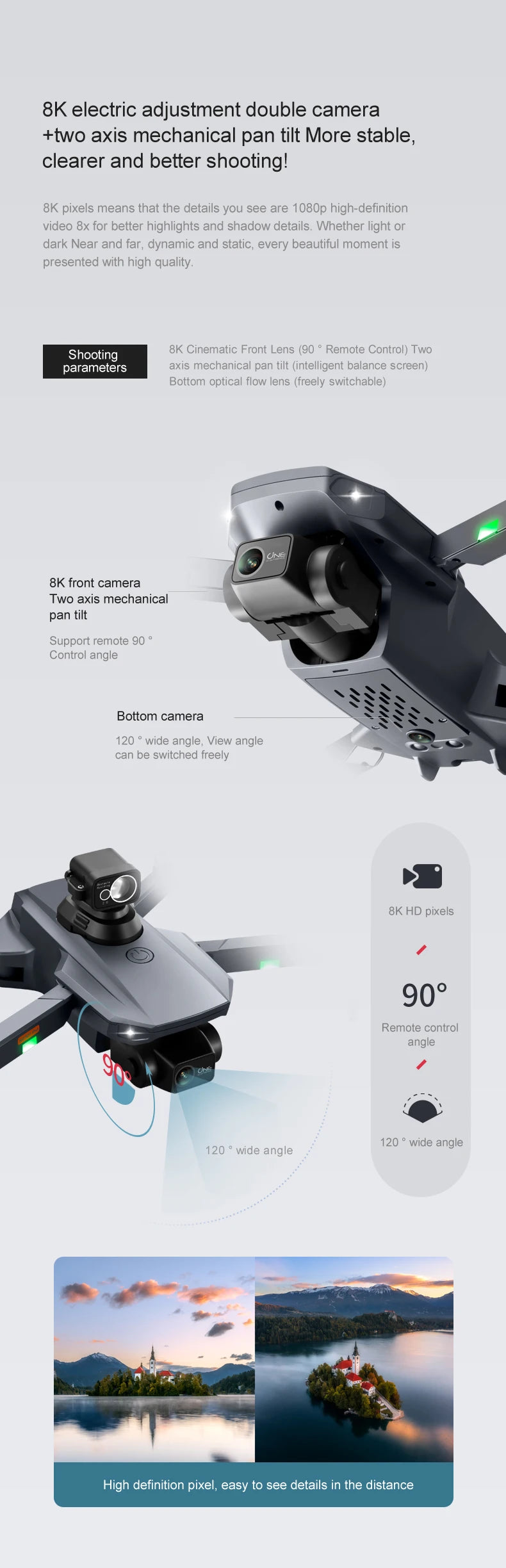 RG101 Pro GPS Drone 4K With 2-axis Gimbal HD Dual Camera 5G WIFI 360° Obstacle Avoidance Brushless Foldable Quadcopter Dron