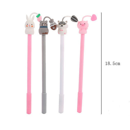 Novelty Rabbit Cat Hamster Pig Animal Gel Pen 0.5mm Ink Cute Kawaii Cartoon Pens for Writing Exam Signing School Supplies Gift