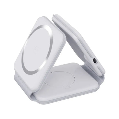 3 in 1 Magnetic Wireless Charger Pad Foldable Phone Chargers Stand For iPhone 14 13 12 Airpods IWatch 7 6 5 Xiaomi Fast Charging