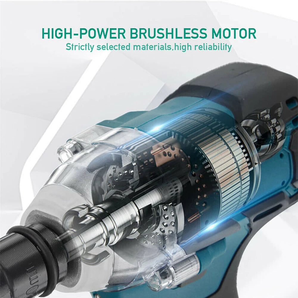 Brushless Electric Impact Wrench 520N.M 1/2" Cordless Battery Screwdriver Rechargeable Wrench Power Tool for Makita 18V Battery