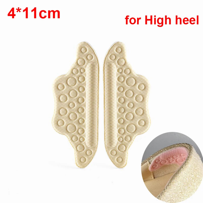 2pcs Shoe Heel Insoles Foot Heel Pad Sports Shoes Adjustable Antiwear Feet Inserts Insoles Heel Protector Sticker Insole Brioche G-Beige As picture