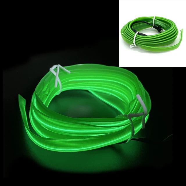 Car LED Strip EL Wire Rope Tube USB Switch Cigarette Car Ambient Light Neon Light Garland Decoration Flexible Led Tube Auto Led Green Strip