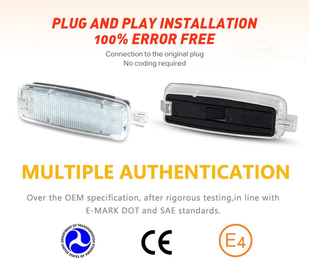 LED Interior Sun Visor Vanity Mirror Lamp Reading Light For Audi A4 B7 B8 A3 8P 8V A6 C6 C7 TT 8J A5 Q5 A8 S3 S4 A7 S5 RS6 S6 S8