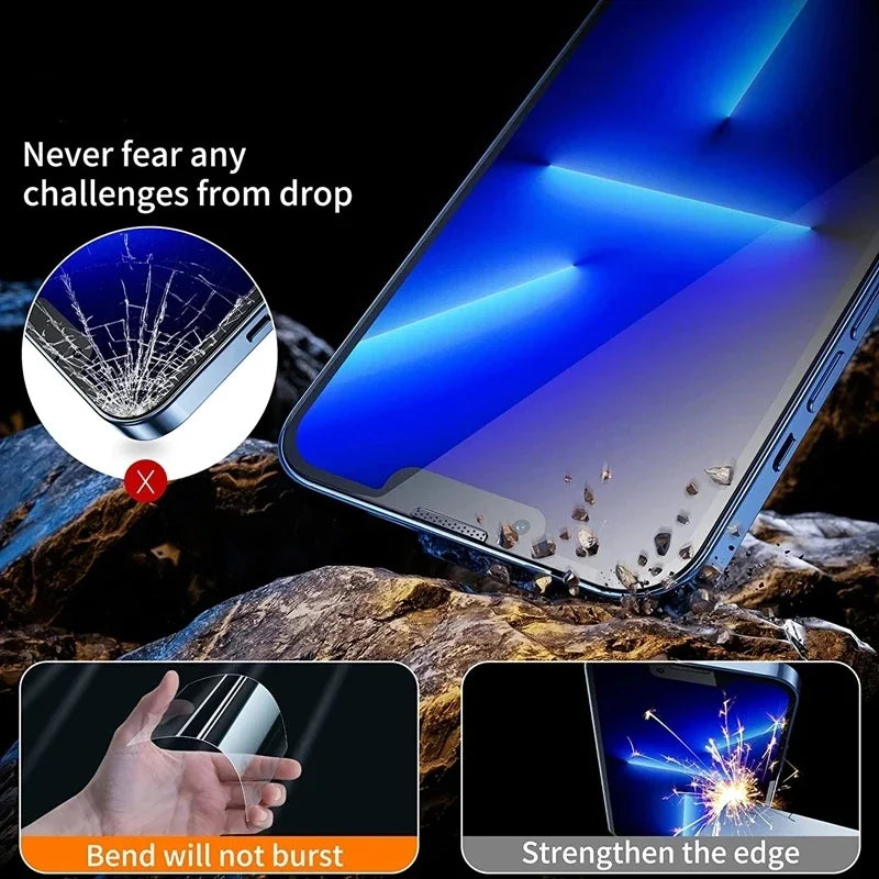 3Pcs 8K High End Easy Installation Tempered Glass For iPhone 15 13 12 11 14 Pro Max Mini XR XS 15 Plus Privacy Screen Protector