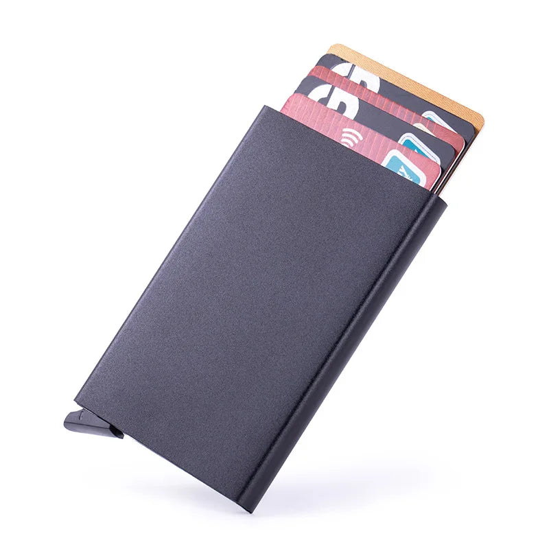 Anti-theft ID Credit Card Holder Simple Porte Carte Thin Aluminium Metal Wallets Pocket Case Bank Women Men Credit Card Box