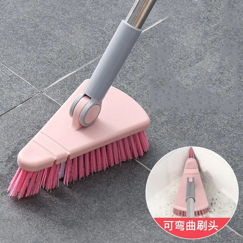 Floor Scrub Brush Shower Scrubber Cleaning Bath Tub And Tile Scrubber Brush Long Handle Detachable Stiff Bristles For Cleaning pink