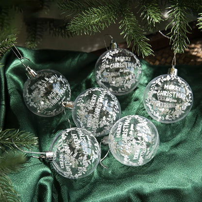 6Pcs/box 6cm Transparent Painting Christmas Ball New Year Xmas Tree Ornaments Decoration for Home 2023 Noel Navidad Gifts