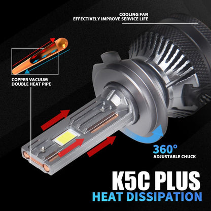 DAWNKNIGHT K5C PLUS 140W H7 Led Bulbs 4300K LED H4 H11 HB3 9005 HB4 9006 K6C Led Double Copper Tube Fog Light 12V 2PCS