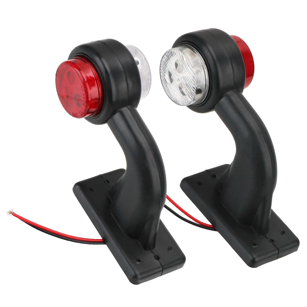 2Pcs/set Truck Lamp Car-styling 12/24V LED Side Marker Light Indicator Lamp Red White Tail Light Assembly 2 Pieces