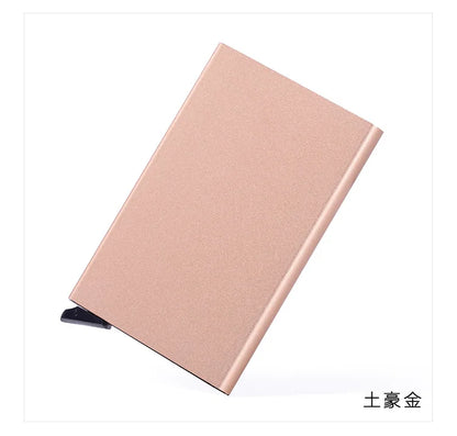 Anti-theft ID Credit Card Holder Simple Porte Carte Thin Aluminium Metal Wallets Pocket Case Bank Women Men Credit Card Box