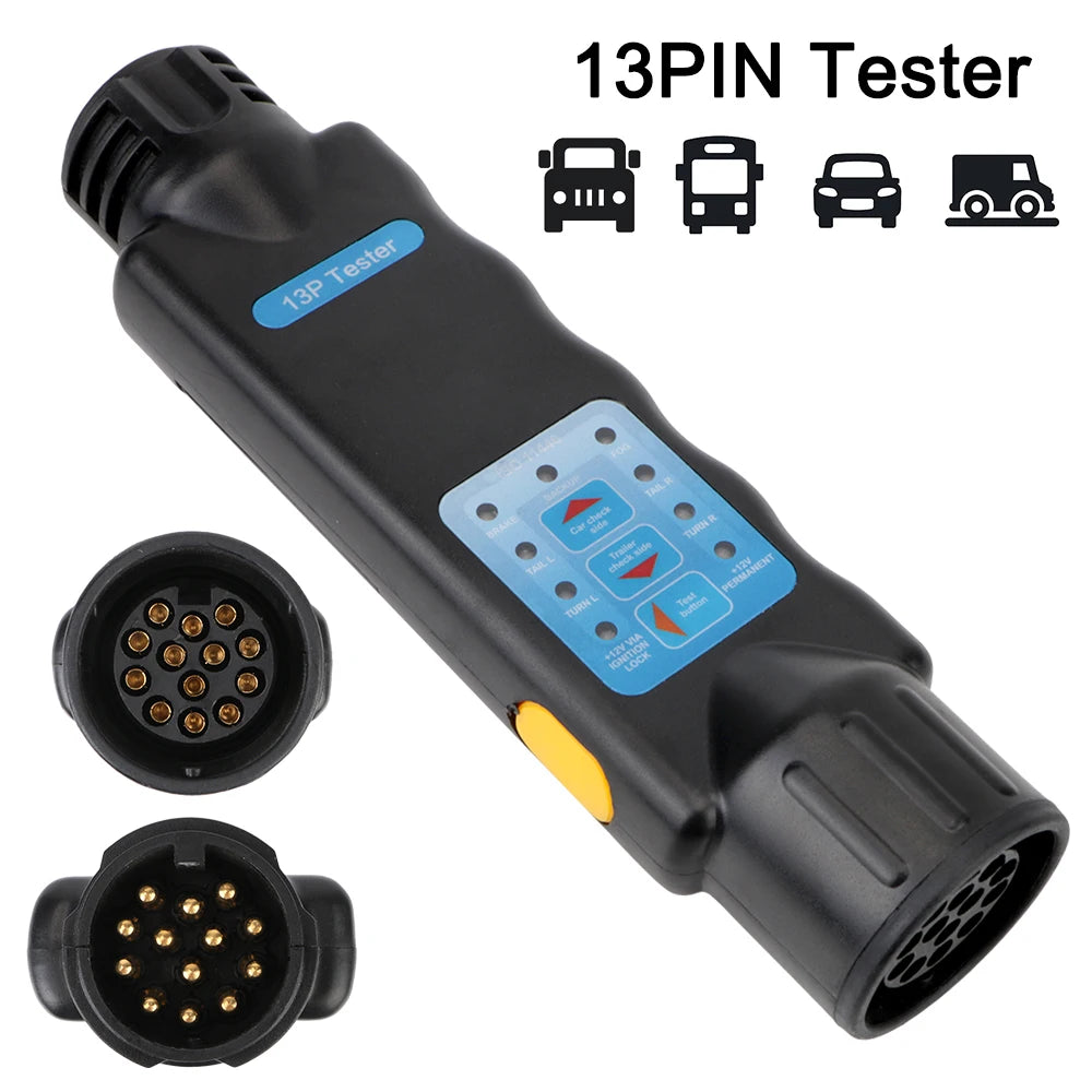 12V Trailer Tester 7 13 Pin Adapter Diagnostic Tools Wiring Check Light Test Plug Socket Car Truck Caravan Accessories Universal