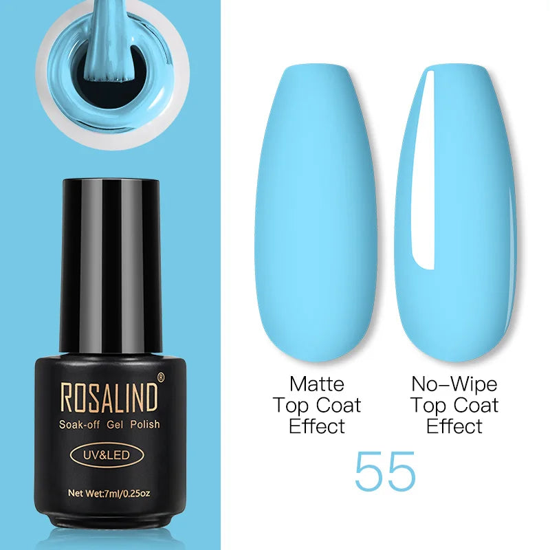 ROSALIND Gel Nail Polish Lamp All For Nails Art Manicure With Matt Base Top Coat Semi Permanant Gellak Nail Gel Polish Varnishes 55